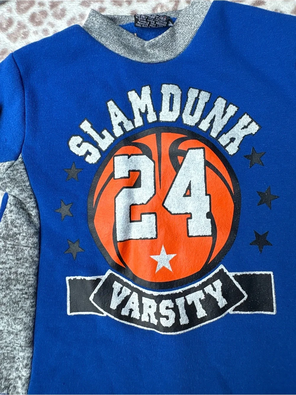 Blue 'Slam Dunk 24' Kids Sweatshirt and Gray Track Pants Set Size 18 Months